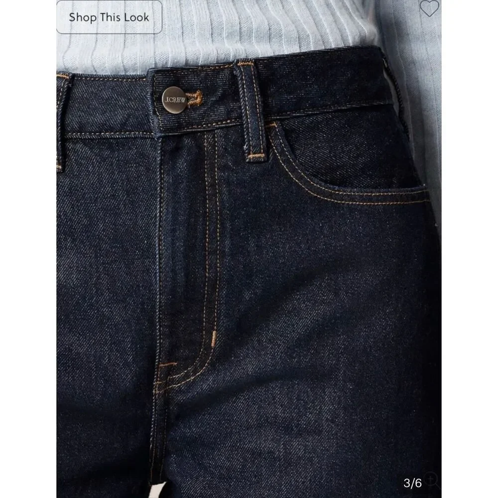 J.Crew Lasso Barrel Jean in dark rinse wash NWT size P27